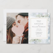 Invitation Premiers Snowflakes Photos Verdure Mariage d'hiver (Devant)