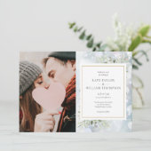 Invitation Premiers Snowflakes Photos Verdure Mariage d'hiver (Debout devant)