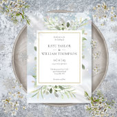 Invitation Premiers Snowflakes Verdure Mariage d'hiver