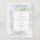 Invitation Premiers Snowflakes Verdure Mariage d'hiver Photo (Devant)