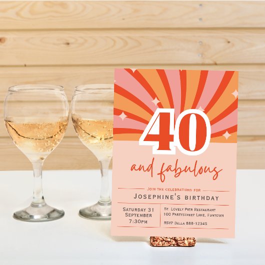 Invitation Premium "40 et fabuleux", pêche rétro