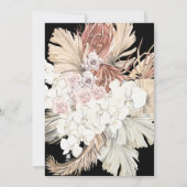 Invitation Premium Black Floral Pampas Fête des mariées Bohèm (Dos)