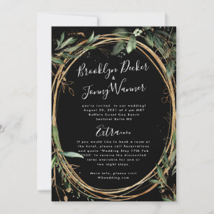Invitation Premium Black Gold Eucalyptus Détails Retour Maria