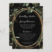 Invitation Premium Black Gold Eucalyptus Détails Retour Maria (Devant / Derrière)