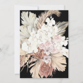 Invitation Premium Black Onyx Élégante Pampas Romantique Mari (Dos)