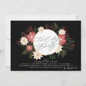 Invitation Premium Forme Noël Poinsettia Fête de Noël (Devant)