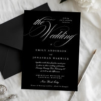 Premium Onyx Élégante calligraphie Le Mariage