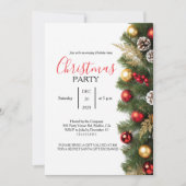 Invitation Premium Pine & Gold Office Christmas Party Gala (Devant)