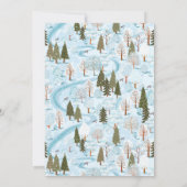 Invitation Prend un Baby shower de livraison de cigogne d'hiv (Dos)