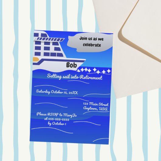 Invitation Prendre la mer pour la retraite
