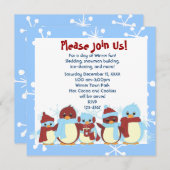 Invitation Prendre le petit pingouin pour une promenade (Devant / Derrière)