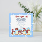 Invitation Prendre le petit pingouin pour une promenade (Debout devant)