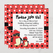 Invitation Prendre le petit pingouin pour une promenade (Devant / Derrière)