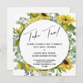 Invitation Prenez deux Mariages aquarellés Floral Postpond Ca (Devant / Derrière)