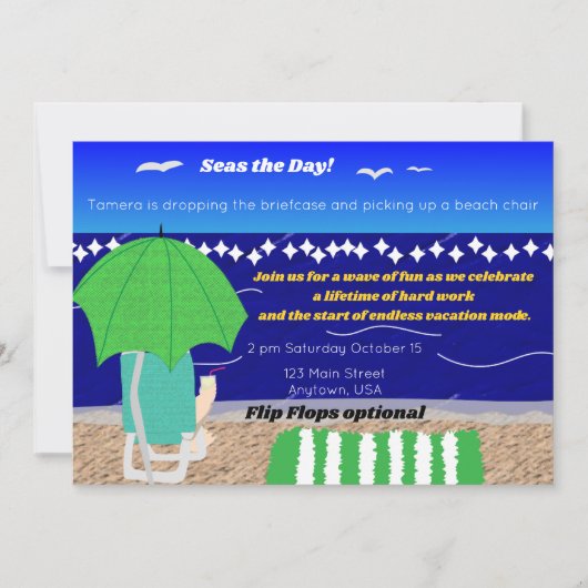 Invitation Prenez la mer pour la retraite (Devant)