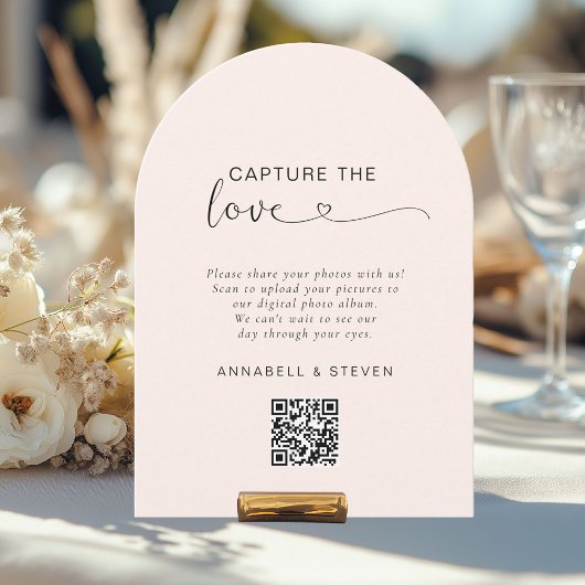 Invitation Prenez l'amour ! Photo, Heart-QR-Code, Mariage