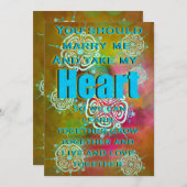 Invitation Prenez mon coeur (Devant / Derrière)