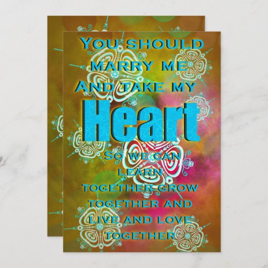 Invitation Prenez mon coeur (Devant / Derrière)