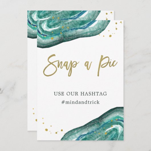 Invitation Prenez une photo | Enseigne de mariage géode sarce (Devant / Derrière)