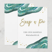 Invitation Prenez une photo | Signe de mariage géode teal et (Devant / Derrière)