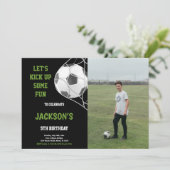 Invitation Prenons le Black Photo Soccer anniversaire (Debout devant)