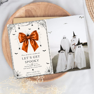 Invitation Prenons une photo effrayante Halloween Nœud Orange