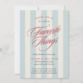 Invitation Prep Stripe Holiday Favorite Things Party (Devant)