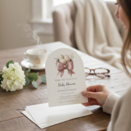 Invitation prep the nest pink baby shower 