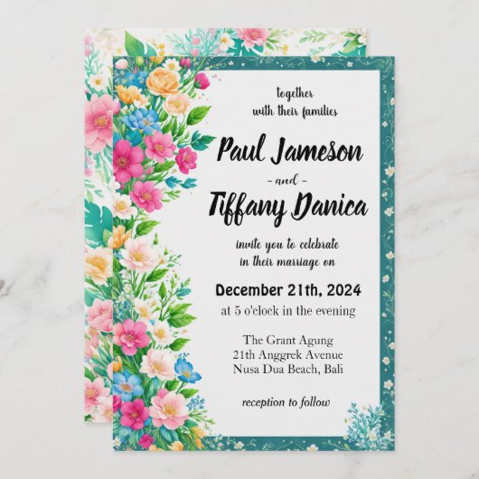 Invitation Préparation mariage simplifiée (Devant / Derrière)