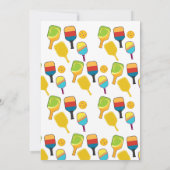 Invitation Préparation Rose Vert Et Jaune Pickleball (Dos)