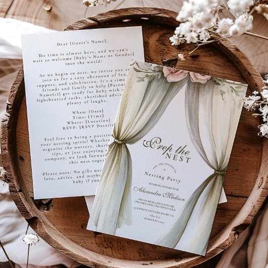 Invitation Préparer le Baby shower de nid