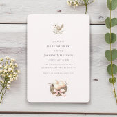 Invitation préparer le baby shower minimal d'aquarelle rose n