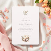 Invitation préparer le baby shower minimal d'aquarelle rose n