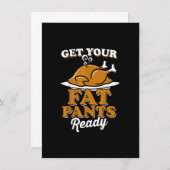 Invitation Préparez Vos Gros Pantalons Thanksgiving Turquie D (Devant / Derrière)
