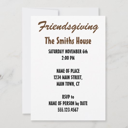 Invitation Préparez vos pantalons gras Conviviaux (BROWN) (Dos)