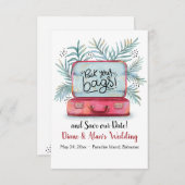 Invitation Préparez vos valises Annonce de sauvegarde de la d (Devant / Derrière)