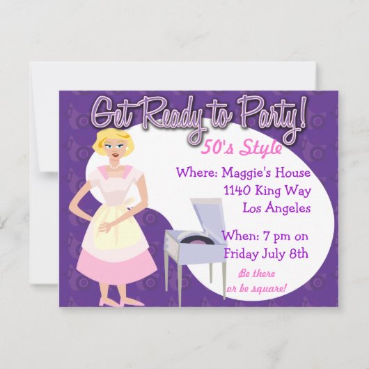 Invitation Préparez-vous à faire la fête ! (Devant)