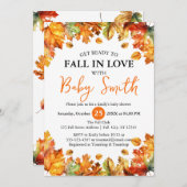 Invitation Préparez-vous à tomber dans l'amour Baby shower de (Devant / Derrière)