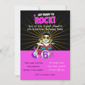 Invitation Préparez-vous au thème d'anniversaire Rock Child (Devant)