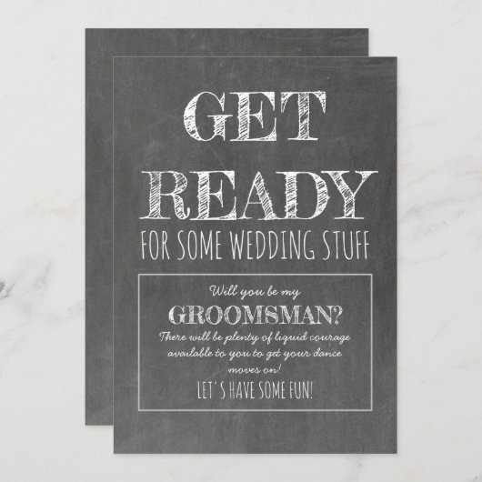 Invitation Préparez-vous - Drôle Groomsman Proposition (Devant / Derrière)