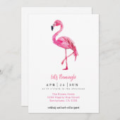 Invitation Préparons des Cocktails Flamingo Flamingle (Devant / Derrière)