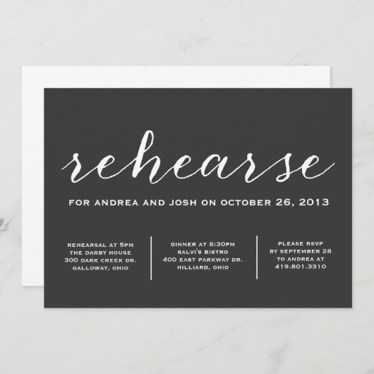 Invitation Préparons l'invitation de calligraphie (Devant / Derrière)