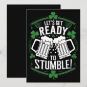 Invitation Préparons-nous à trébucher Drôle de St Patrick's D (Devant / Derrière)