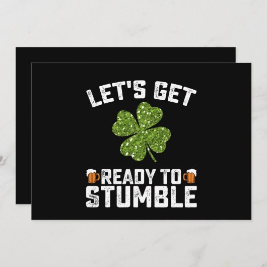 Invitation Préparons-nous à trébucher Funny St Patrick's Day (Devant / Derrière)