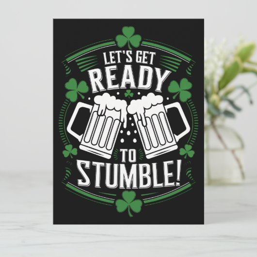 Invitation Préparons-nous à trébucher Funny St Patrick's Day (Debout devant)