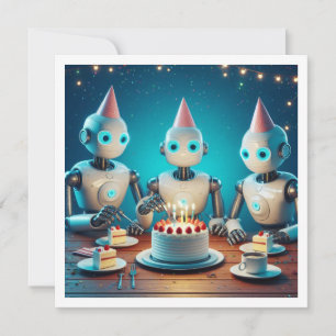 Invitation Préparons-nous pour l'anniversaire du robot, l'ann