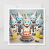 Invitation Préparons-nous pour l'anniversaire du robot, l'ann (Devant)