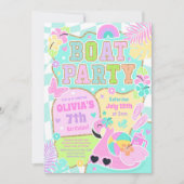 Invitation Preppboat Birthday Party Lake BBQ Boat Party (Devant)