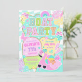 Invitation Preppboat Birthday Party Lake BBQ Boat Party (Debout devant)
