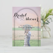 Invitation Preppy Arch manuscrite Coeur photo Fête des mariée (Debout devant)